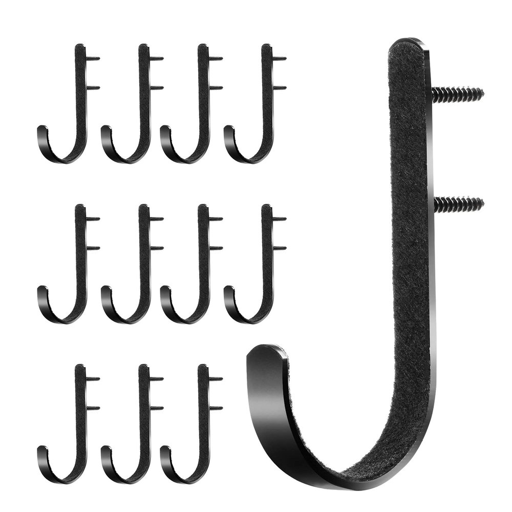 12 Pieces Metal Gun Racks Hooks Rifles Shotgun Hooks for Wall Mount Storage for Cabinets, Offices, Walls (Black)