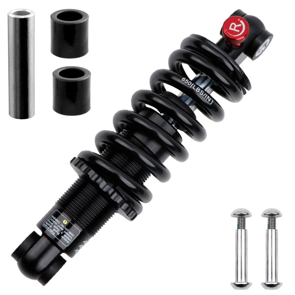 LvTu Mountain Bike/Wheelchair Rear Suspension Shock Absorber 125mm (5") 150mm (6") 165mm (6.5") 190mm (7.5") Coil Spring 550/650 Lbs with Extra 50mm Bushing (Size : 150mm/650Lbs)