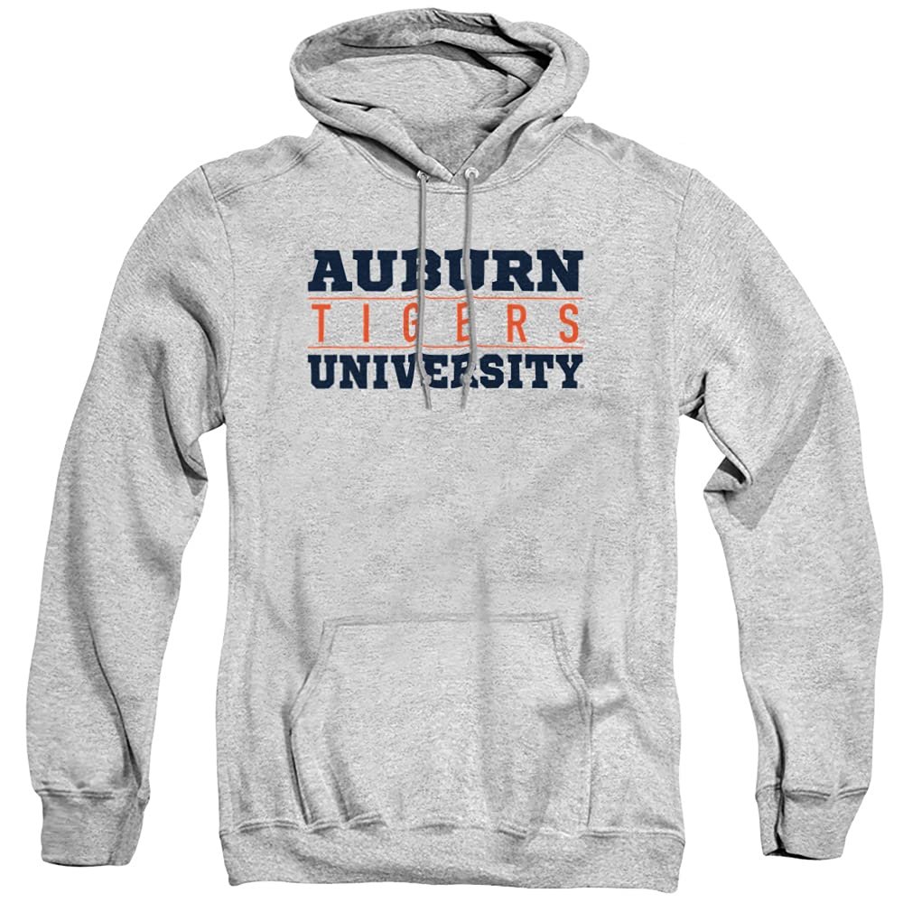 Auburn University Official Between The Lines Unisex Adult Pull-Over Hoodie,Athletic Heather, Large