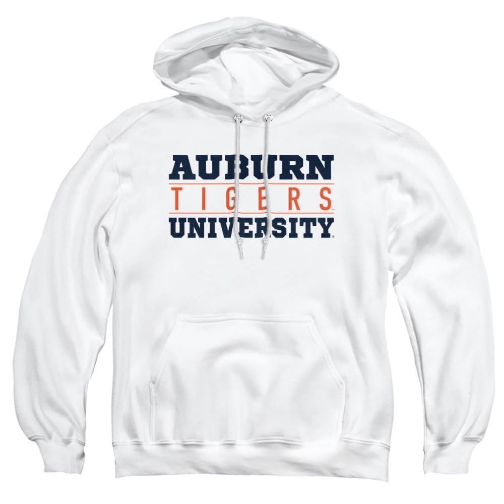 Auburn University Official Between The Lines Unisex Adult Pull-Over Hoodie,White, X-Large