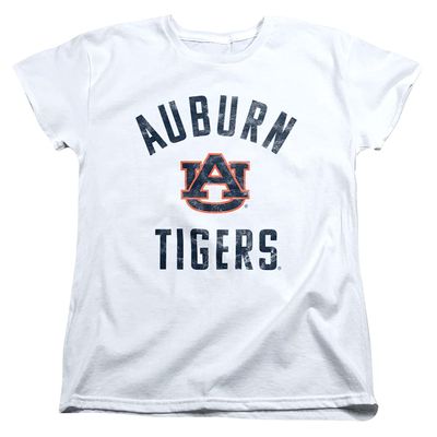 Auburn University Official Au Tigers Logo Women's T Shirt,White, Large