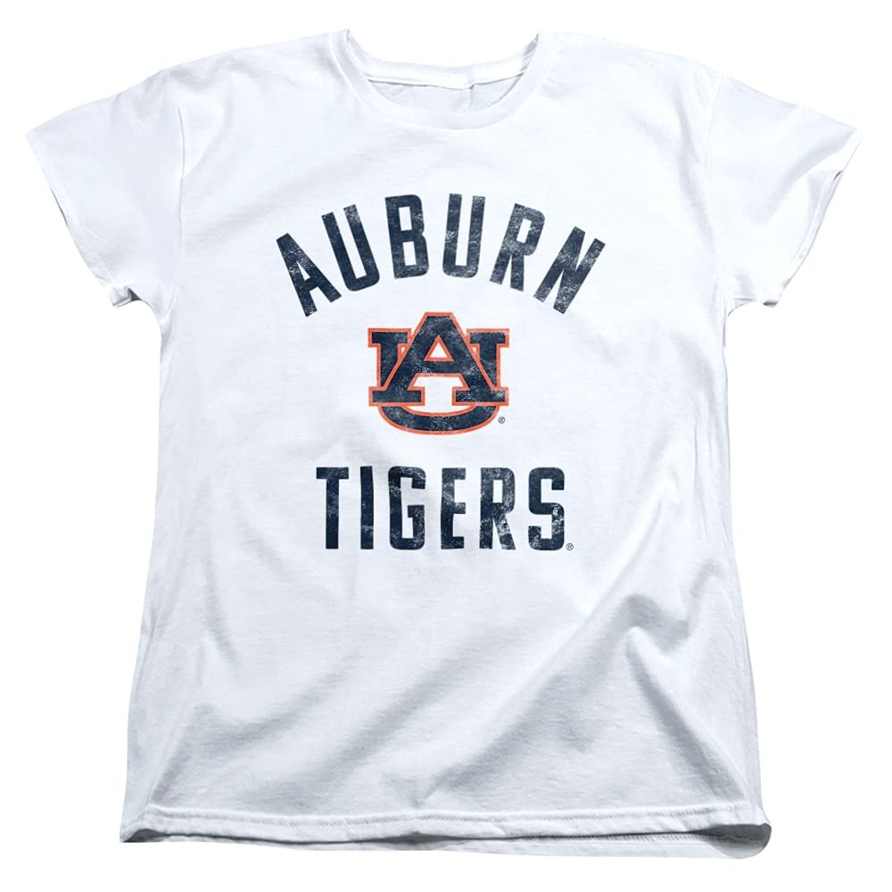 Auburn University Official Au Tigers Logo Women's T Shirt,White, Large