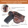Maxx Carry Tuckable IWB Leather Holster for Accutek AT-380. Inside The Pants Holster for Tuck in Conceal Carry. Brown Left Hand. view 2