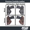 Maxx Carry Tuckable IWB Leather Holster for Accutek AT-380. Inside The Pants Holster for Tuck in Conceal Carry. Brown Left Hand. view 3
