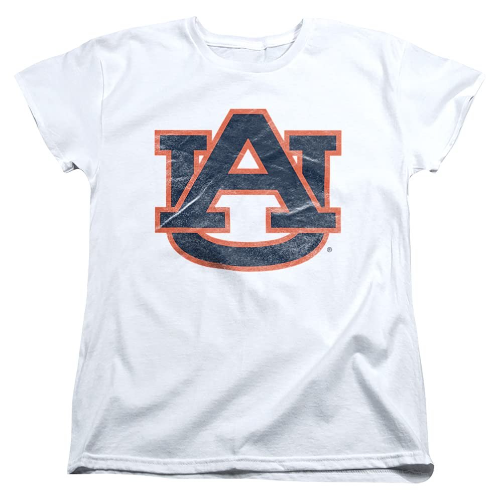 Auburn University Official Distressed Primary Women's T Shirt,White, 2X-Large
