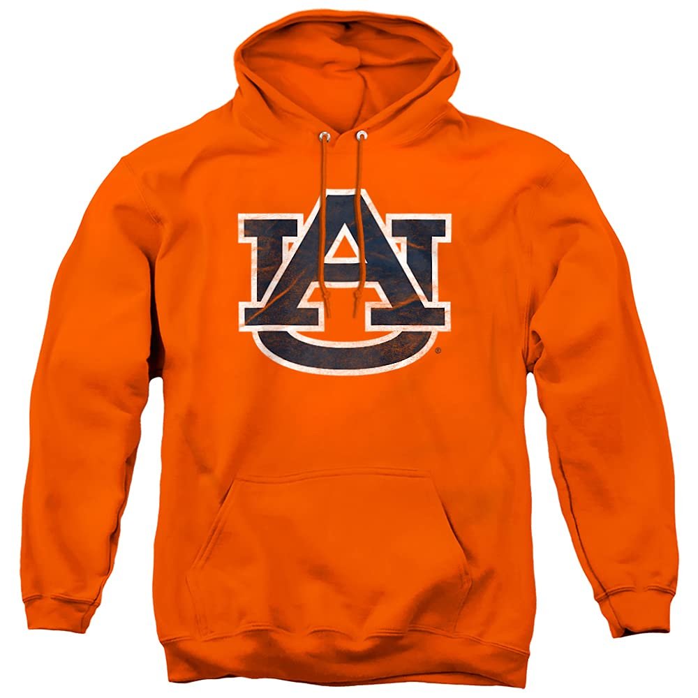 Auburn University Official Distressed Primary Unisex Adult Pull-Over Hoodie,Orange, X-Large