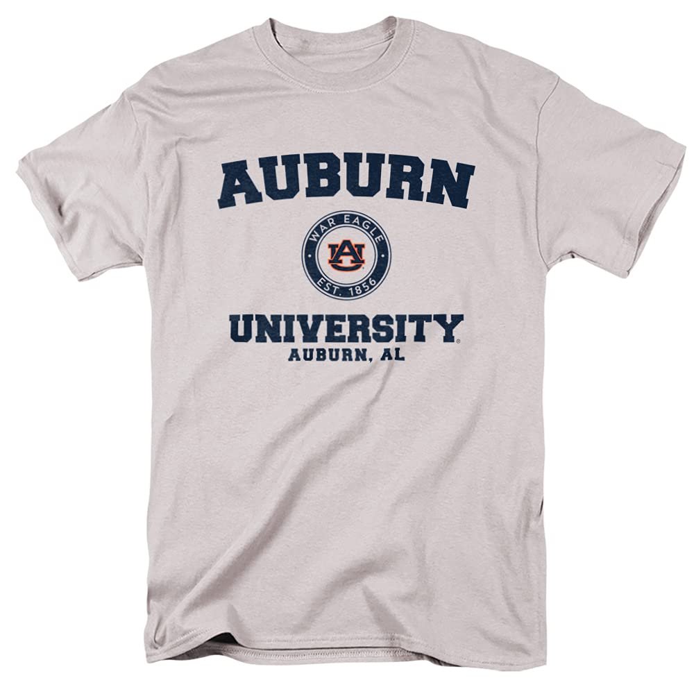 Auburn University Official Circle Logo Unisex Adult T-Shirt, Silver, X-Large