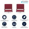 Flash Furniture Grandstand Portable Stadium Seats for Bleachers or Benches, Folding Padded Stadium Chairs with Handle, Pack of 2, 500 lb. Weight Capacity, Maroon view 3