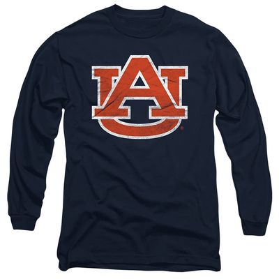 Auburn University Official Distressed Primary Unisex Adult Long-Sleeve T Shirt,Navy, 3X-Large