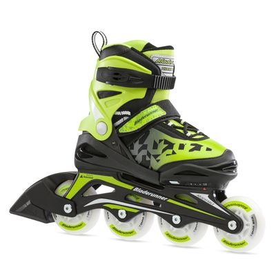 Bladerunner by Rollerblade Phoenix Flash Kid's Adjustable Fitness Inline Skate, Black/Green