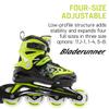 Bladerunner by Rollerblade Phoenix Flash Kid's Adjustable Fitness Inline Skate, Black/Green view 3