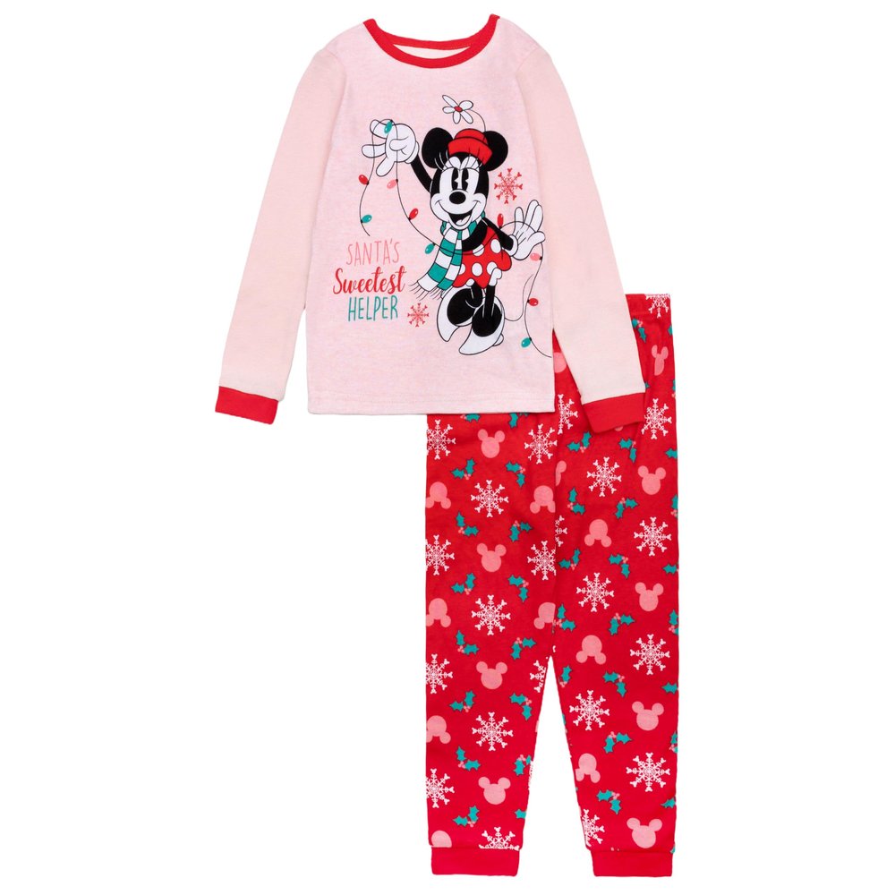 Disney unisex-child 2-piece Snug-fit Cotton Holiday Pajama Set, Soft & Cute for Kids, SWEETEST HELPER, 4T