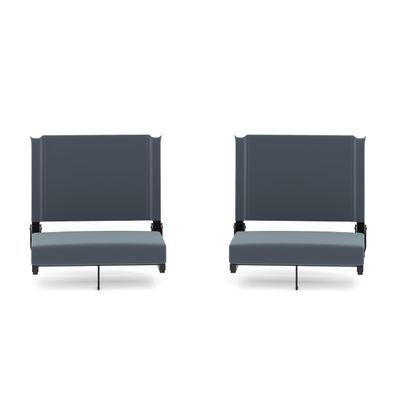 Flash Furniture Grandstand Portable Stadium Seats for Bleachers or Benches, Folding Padded Stadium Chairs with Handle, Pack of 2, 500 lb. Weight Capacity, Dark Blue