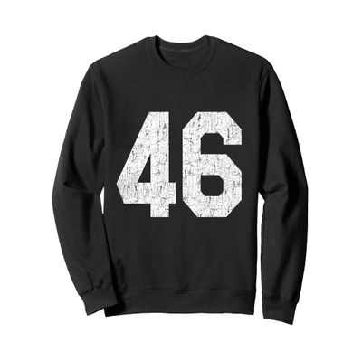 #46 Jersey Uniform Varsity Sports Number, 46th Birthday Sweatshirt