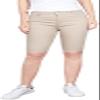 2LUV Women's Stretchy Soft Skinny Easy Fit Stretchy 5 Pocket Mid-Rise Solid Color Classic Skinny Bermuda Shorts Ultra Stretch Comfy Khaki 3