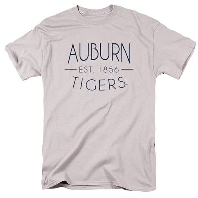 Auburn University Official Simple Unisex Adult T-Shirt, Silver, Large