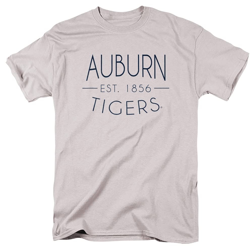 Auburn University Official Simple Unisex Adult T-Shirt, Silver, Large