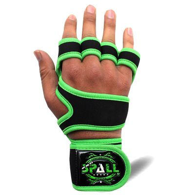 Spall Pro US Fingerless Workout Gloves - Weight Lifting Cross Fit Gloves with Wrist Support Perfect for Gym Fitness, Cross Training, Hand Support Powerlifting & Pull Ups (Small, Green)