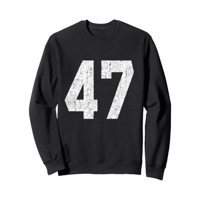 #47 Jersey Uniform Varsity Sports Number, 47th Birthday Sweatshirt