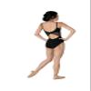 Danz N Motion Womens Camisole Mesh-Waist Leotard Style 21100A, Black, Adult Size Large view 3