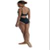 Danz N Motion Womens Camisole Mesh-Waist Leotard Style 21100A, Black, Adult Size Large view 4