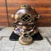 Morse Mark V Diving Divers Helmet Copper & Brass W/Base 18" Maritime Ship's Decorative Helmet view 1