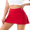 Betaven Pleated Tennis Skirts for Women with Pockets Build in Shorts Golf Skort High Waisted Athletic Running Activewear,A-Dark Red,X-Large view 2