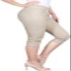 2LUV Women's Stretchy Soft Skinny Easy Fit Stretchy 5 Pocket Mid-Rise Solid Color Classic Skinny Capri Uniform Pants Ultra Stretch Comfy Khaki 7 view 2