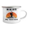 Hiking Is My Therapy Adventure Mug for Hikers, White Enamel Hiking Mug, Mountain Mug for Camper, Hiker, Nature Lover, Outdoor Mug for Hiker view 2