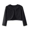 CONGMI Little Girls' Long Short Sleeve Lace Bolero Cardigan Shrug Dress Cover up 2-9 Years Black view 1