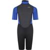 Typhoon Junior Storm3 3/2mm Back Zip Shorty Wetsuit - Black Nite Blue - Easy Stretch - Flatlock Seam Construction view 1