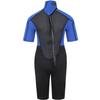 Typhoon Junior Storm3 3/2mm Back Zip Shorty Wetsuit - Black Nite Blue - Easy Stretch - Flatlock Seam Construction view 2