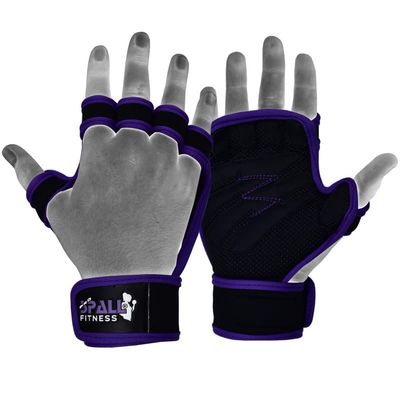 Spall Pro US Fingerless Workout Gloves - Weight Lifting Cross Fit Gloves with Wrist Support Perfect for Gym Fitness, Cross Training, Hand Support Powerlifting & Pull Ups (Purple, Small)