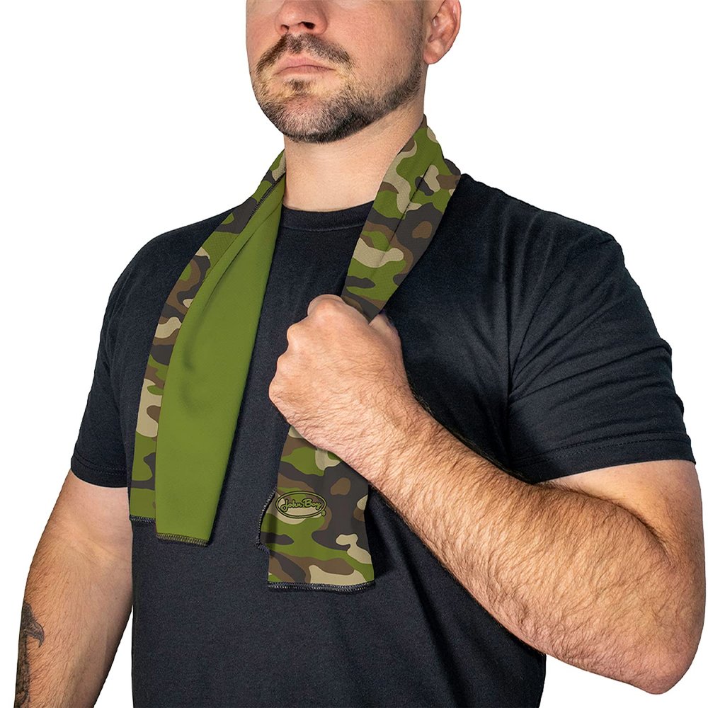 John Boy Cooling Towel - UPF 50+ Reversible Heat Guard with Natural Cooling Technology & Absorbent Microfiber - CT-CAMO