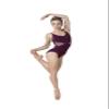 DANZNMOTION Girls Camisole Mesh-Waist Leotard Style 21100C, Merlot Color, Girls 6x-7 view 2