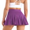 Betaven Pleated Tennis Skirts for Women with Pockets Build in Shorts Golf Skort High Waisted Athletic Running Activewear,A-Purple,Large view 1