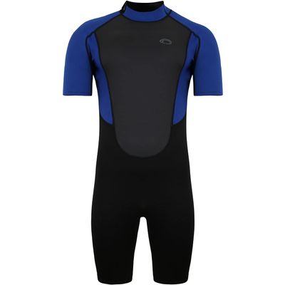 Typhoon Mens Storm3 3/2mm Back Zip Shorty Wetsuit 250795 - Black/Nite Blue Wetsuit Size - S