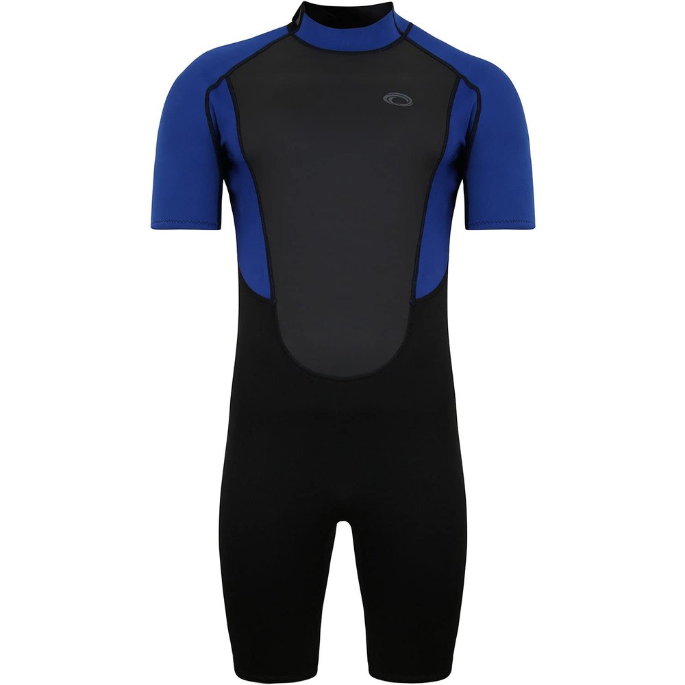 Typhoon Mens Storm3 3/2mm Back Zip Shorty Wetsuit 250795 - Black/Nite Blue Wetsuit Size - S