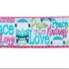 Country Brook Design - Love and Peace Ribbon on Rose Nylon Webbing (1 Inch, 50 Yards) view 3