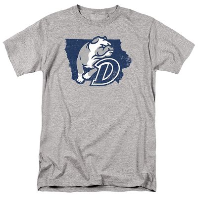 Drake University Official State Shape Unisex Adult T-Shirt, State Shape, 4X-Large