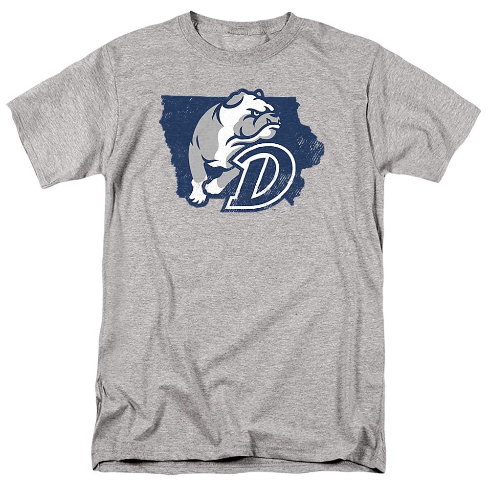 Drake University Official State Shape Unisex Adult T-Shirt, State Shape, 4X-Large