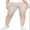 2LUV Women's Stretchy Soft Skinny Easy Fit Stretchy 5 Pocket Mid-Rise Solid Color Classic Skinny Capri Uniform Pants Ultra Stretch Comfy Khaki 11 view 1