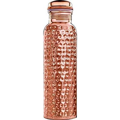 100% Pure Copper Water Bottle/Hammered/Premium Quality/Ayurvedic Health/Leak Proof/950ml