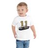JG Infinite Cale Yarborough #11 Retro Stock Car Toddler Short Sleeve Tee White view 1