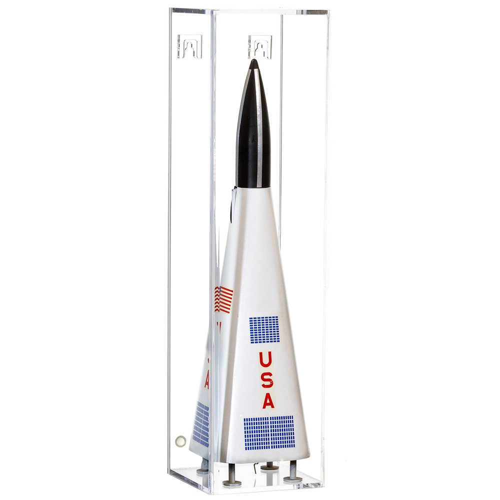 Better Display Cases Model Rocket Acrylic Display Case with Clear Back and Wall Mount (Vertical or Horizontal) - (D04/A021-CB-WM)