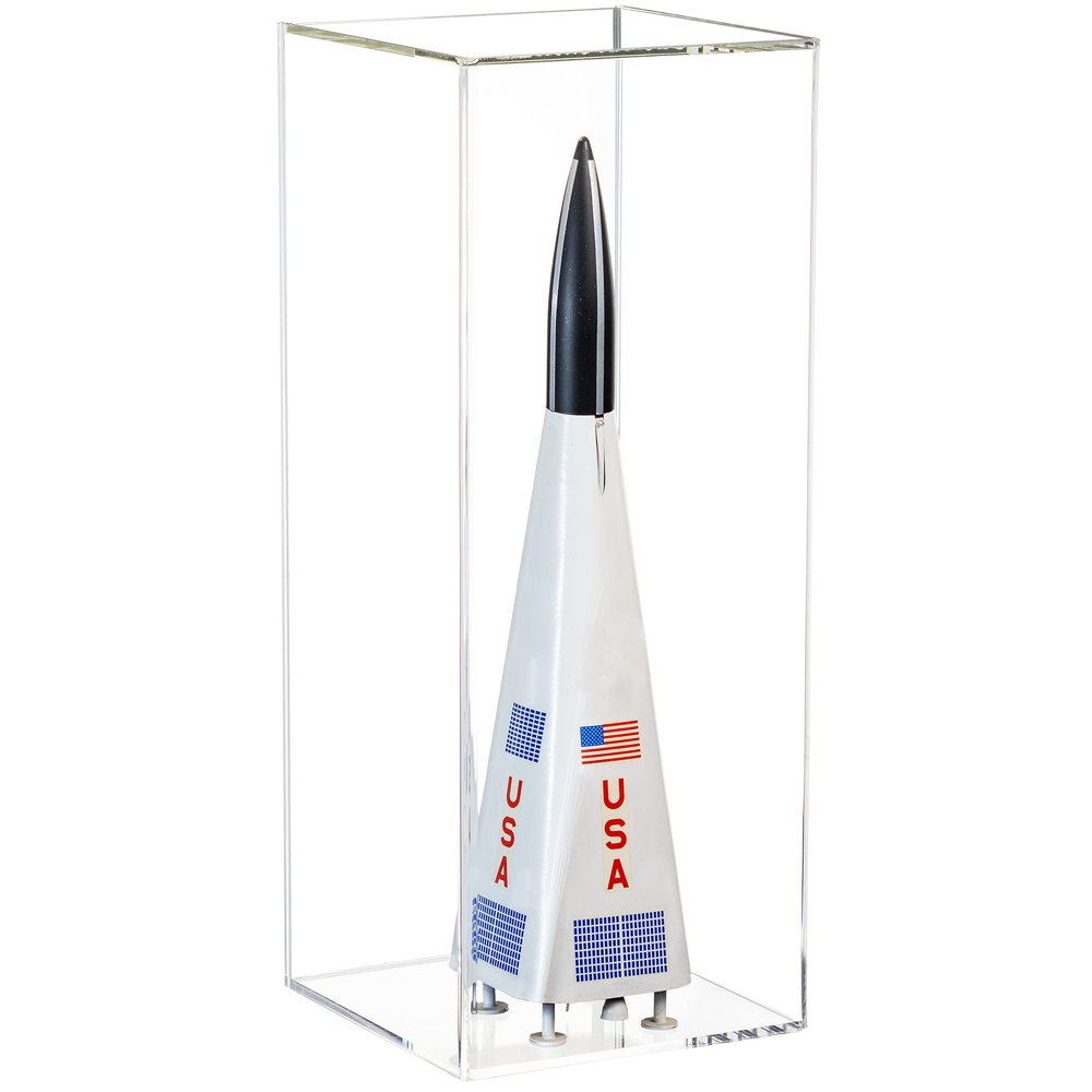 Better Display Cases Model Rocket Clear Acrylic Table Top Display Case (D06/A085-CB)