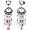 1 inch 25mm 316L Surgical Steel Multicolor Beads Tassel Dangle Ear Gauges Piercing Flesh Tunnels Plugs Statement Earrings view 1
