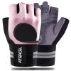 ATERCEL Fingerless Padded Palm Gloves Breathable with Wrist Support for Water Ski, Canoeing, Sailing, Jet Skiing, and Rowing for Mens and Women, Full Palm Protection (Pink, L) view 1