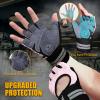 ATERCEL Fingerless Padded Palm Gloves Breathable with Wrist Support for Water Ski, Canoeing, Sailing, Jet Skiing, and Rowing for Mens and Women, Full Palm Protection (Pink, L) view 2