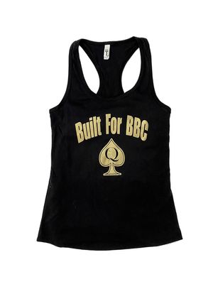 Built for Black Shirt with QoS Symbol on The Front (Tank-BlackGold, Small, s)